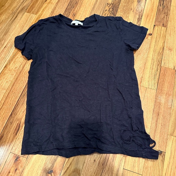 IRO Poppy Linen Black T Shirt - Picture 1 of 5